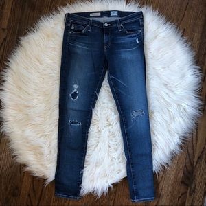 AG The Legging Ankle Super Skinny Distressed Jean